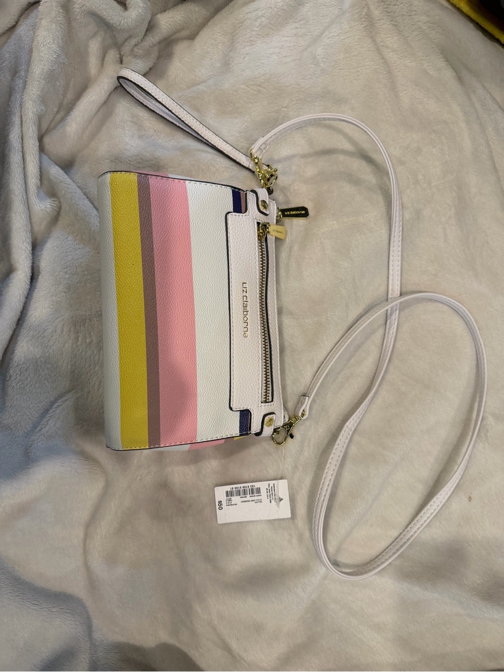 Liz Claiborne White Multi-Stripe Crossbody Bag